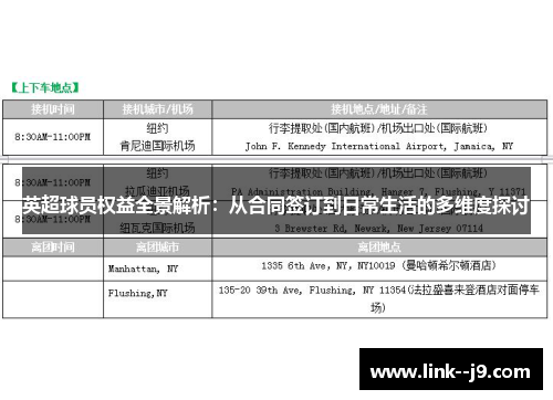 英超球员权益全景解析:从合同签订到日常生活的多维度探讨 英超球员权益全景解析:从合同签订到日常生活的多维度探讨